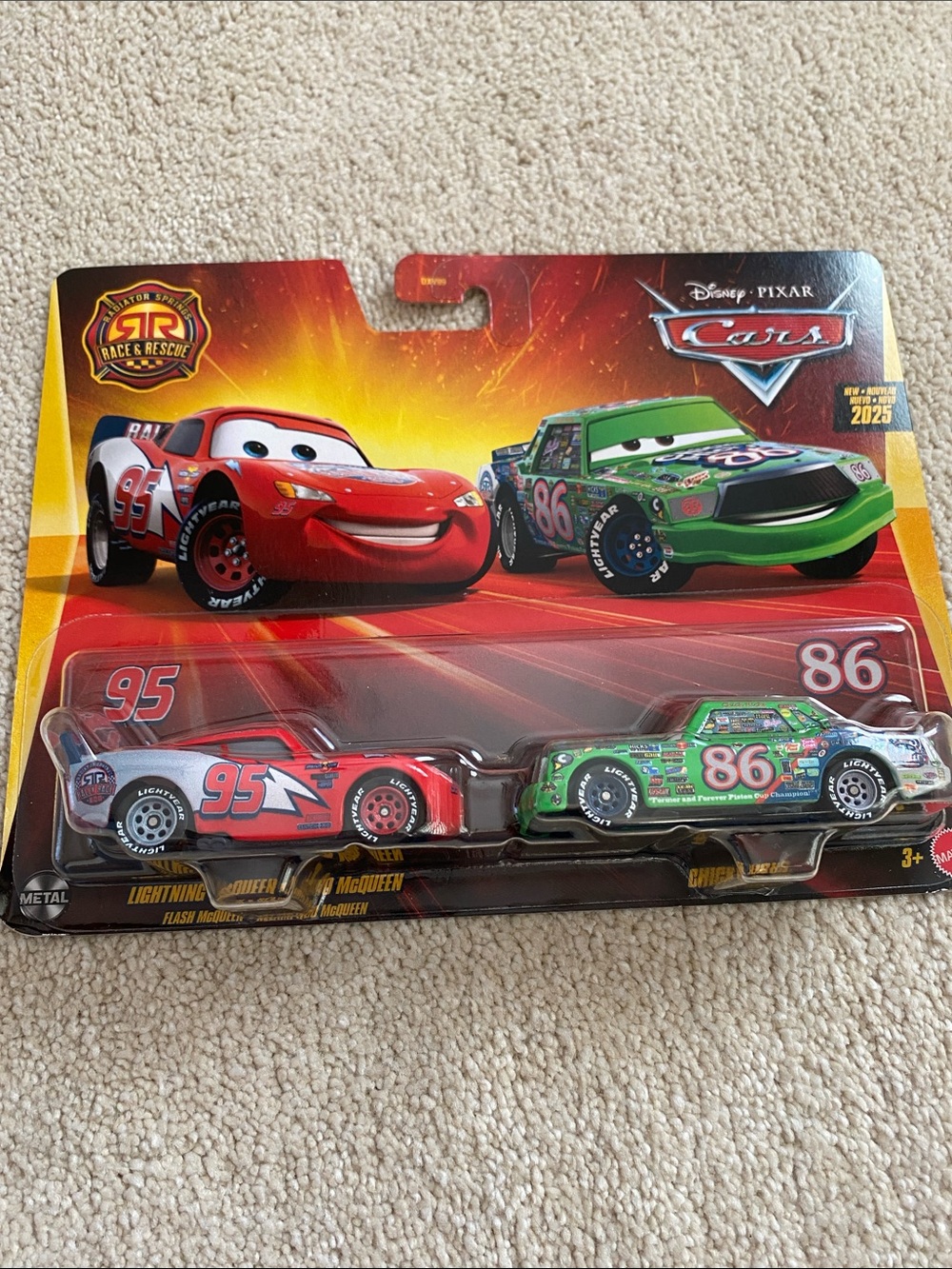 Lightning McQueen & Chick Hicks 2-Pack Toy Cars - Red & Green